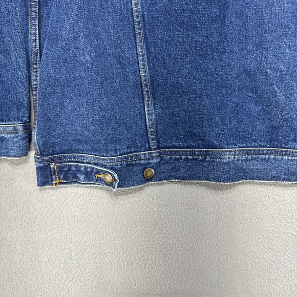 Wrangler Jean Jacket Mens Extra Large Blue Rugged Wear Trucker Denim RJK30AN - Picture 12 of 16